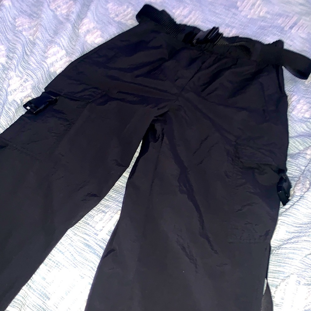 Black forever 21 cargo windbreaker pants.